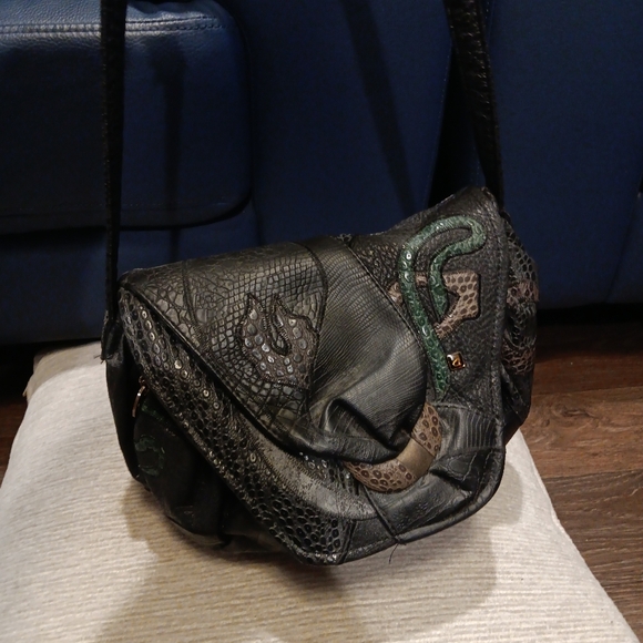 Y2K Elegant Black Leather Women's Bag - Picture 3 of 5
